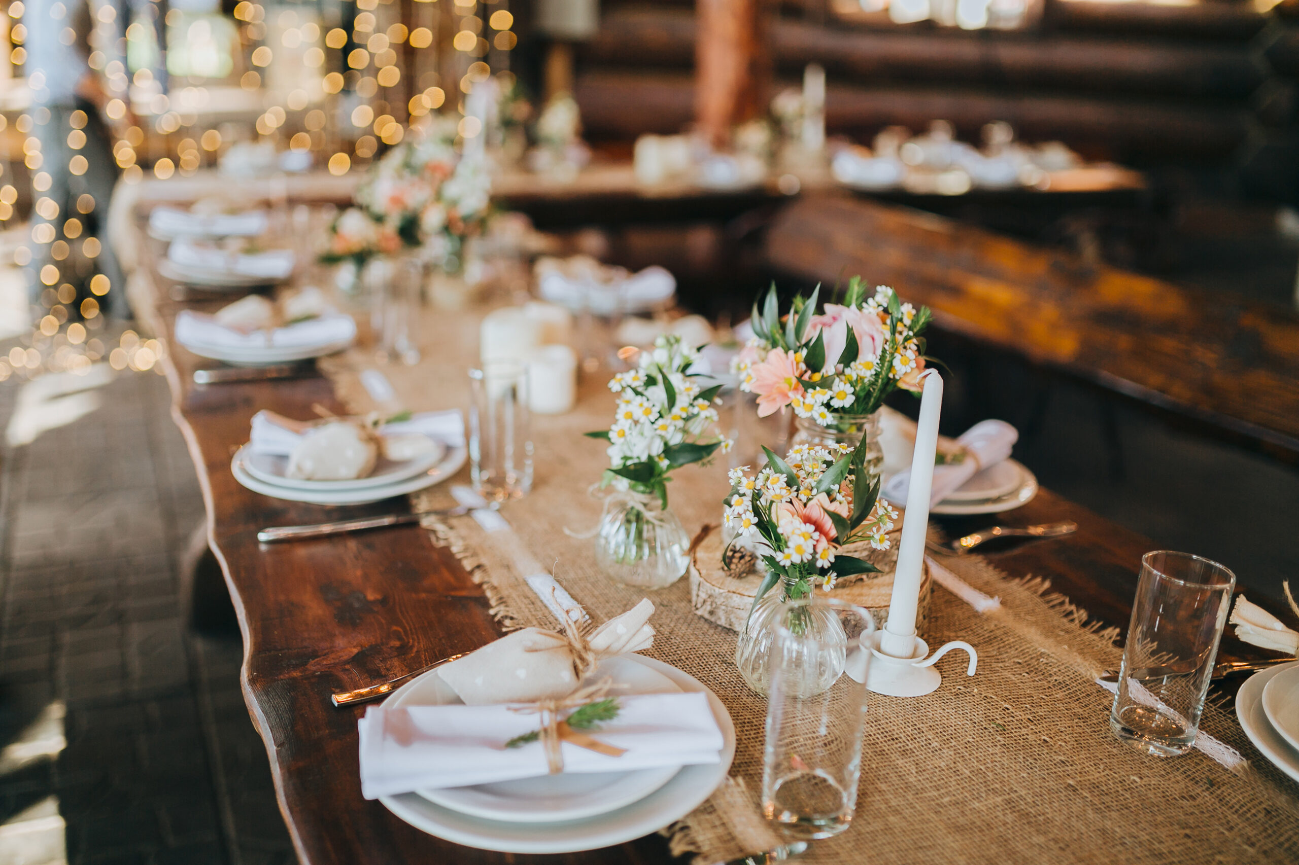 table décorée style champêtre