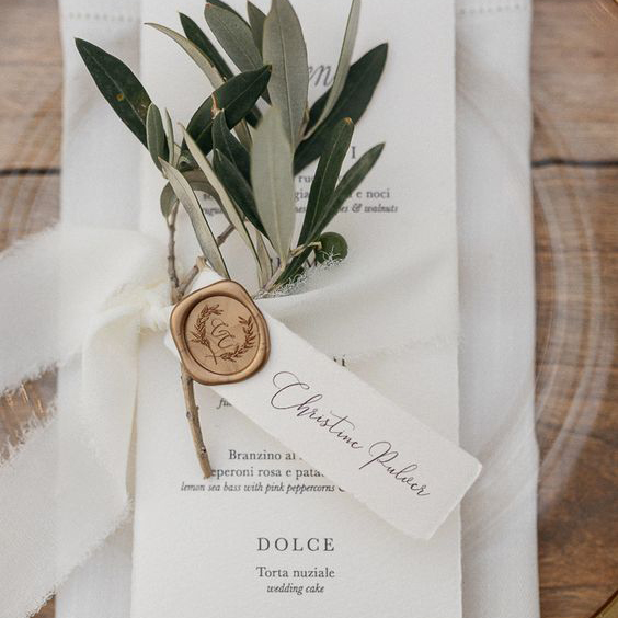 menu de mariage minimaliste