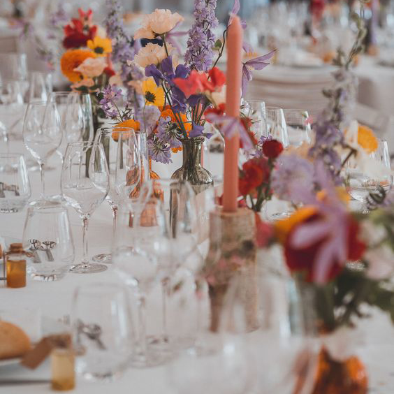 centre de table coloré mariage