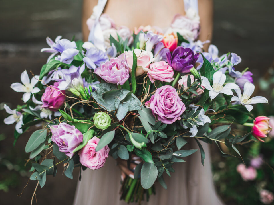 Bouquet de mariage coloré