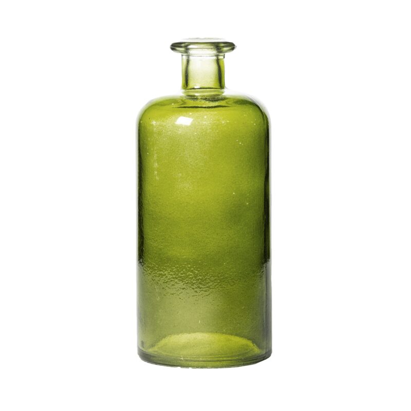 Vase bouteille vert olive