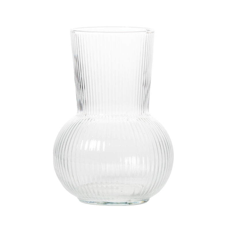 Vase boule strillé transparent