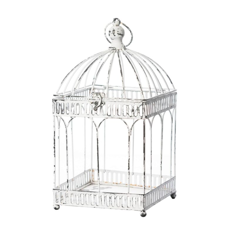 Cage à oiseau blanche