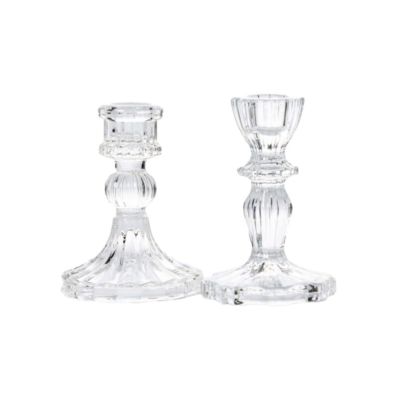 Bougeoir en verre baroque