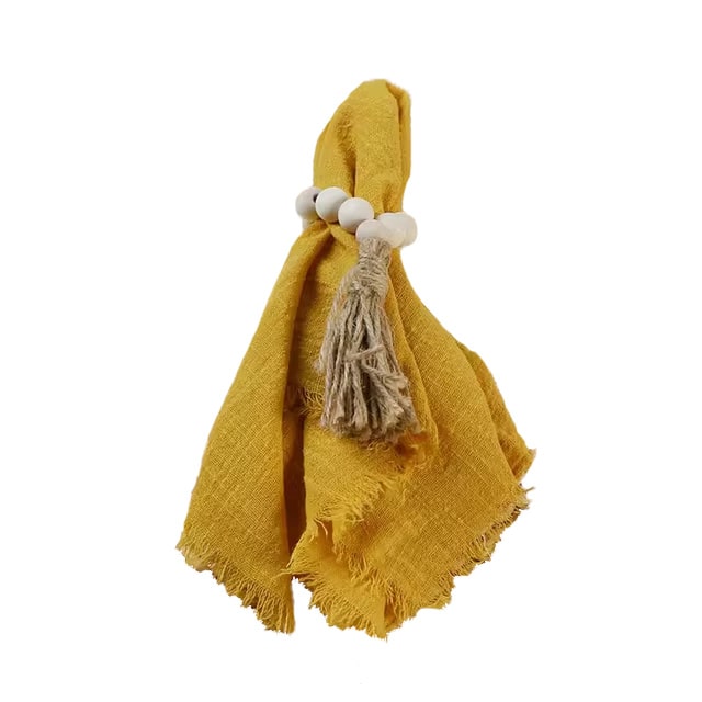 Serviette gaze de coton jaune moutarde