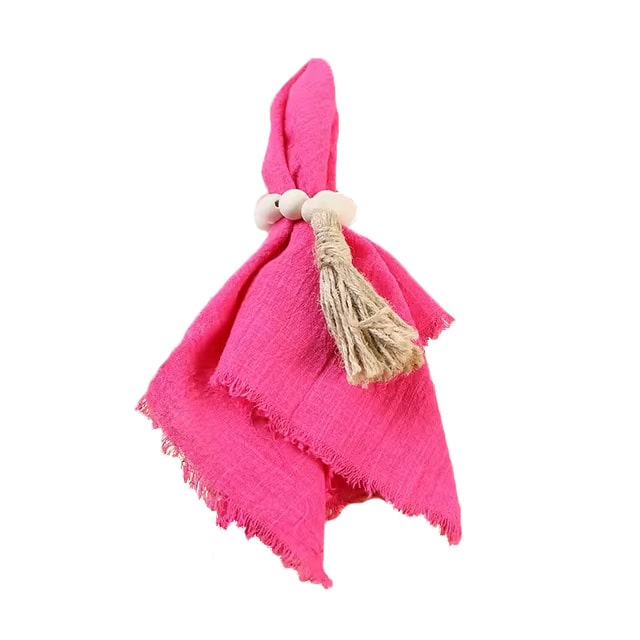 Serviette gaze de coton rose fuchsia